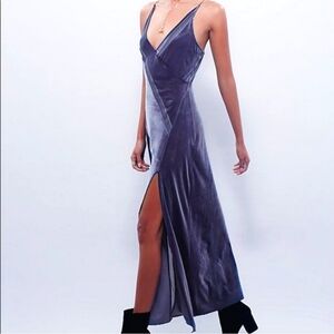 Free People Spliced Velour Maxi Dress